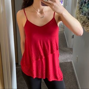 DONATING SOON Flowy Red Tank Top